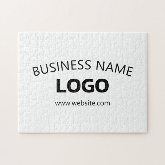 Bewerkbare bedrijfsnaam, website en geüpload logo legpuzzel (Horizontaal)