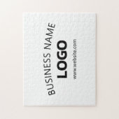 Bewerkbare bedrijfsnaam, website en geüpload logo legpuzzel (Verticaal)