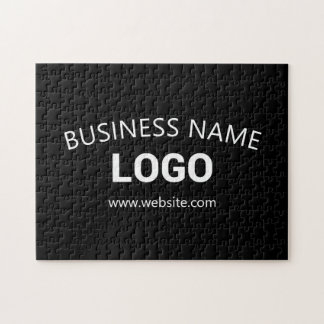 Bewerkbare bedrijfsnaam, website en geüpload logo legpuzzel