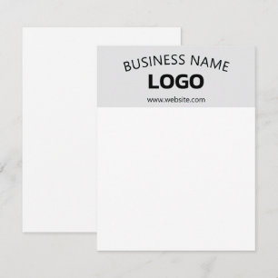 Bewerkbare bedrijfsnaam, website en geüpload logo notitiekaartje