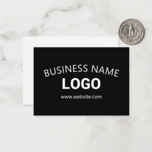 Bewerkbare bedrijfsnaam, website en geüpload logo notitiekaartje