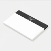 Bewerkbare bedrijfsnaam, website en geüpload logo post-it® notes (Schuin)