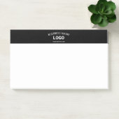 Bewerkbare bedrijfsnaam, website en geüpload logo post-it® notes (Kantoor)
