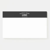 Bewerkbare bedrijfsnaam, website en geüpload logo post-it® notes (Voorkant)