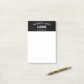 Bewerkbare bedrijfsnaam, website en geüpload logo post-it® notes (Op bureau)