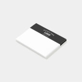 Bewerkbare bedrijfsnaam, website en geüpload logo post-it® notes (Schuin)