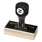 Bewerkbare bedrijfsnaam, website en geüpload logo rubberstempel (Stempel)