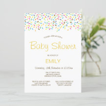 Bewerkbare besproeide babyshower uitnodiging gedru