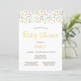 Bewerkbare besproeide babyshower uitnodiging gedru