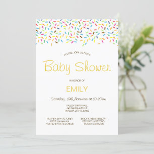 Bewerkbare besproeide babyshower uitnodiging gedru