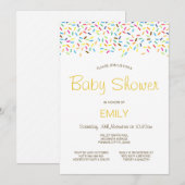 Bewerkbare besproeide babyshower uitnodigingskaart kaart (Voorkant / Achterkant)