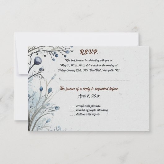 Bewerkbare bessen op Blue Response Kaart (Voorkant)