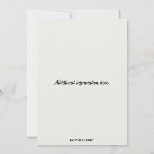 Bewerkbare bessen op Blue Wedding Kaart (Achterkant)