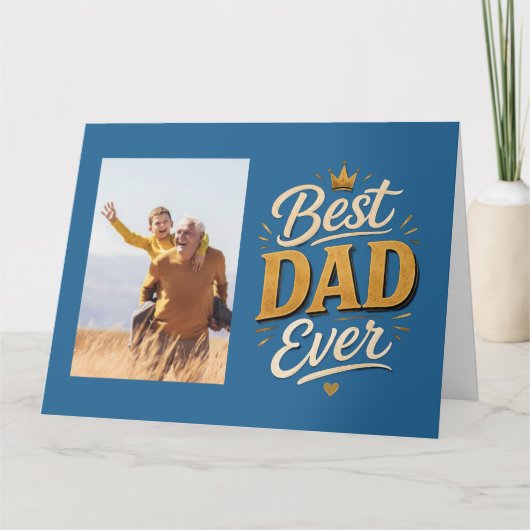 Bewerkbare Beste Papa Ooit Foto Vaderdag Kaart (Voorkant)