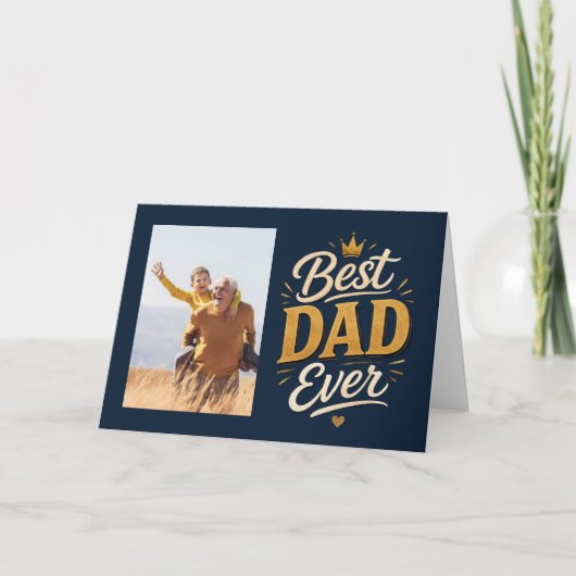 Bewerkbare Beste Papa Ooit Foto Vaderdag Kaart (Voorkant)