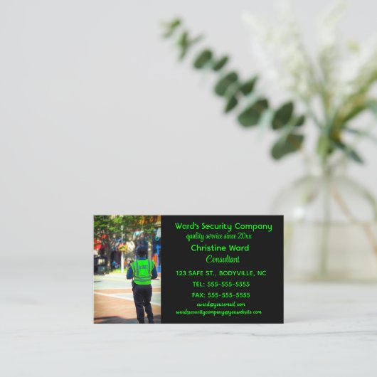 Bewerkbare beveiliging visitekaartje (Staand voorkant)