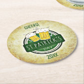 Bewerkbare bierpullen St. Patrick's Day Ronde Kartonnen Onderzetter (Gebogen)
