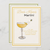 Bewerkbare Bijen Knieën Martini Recept Kaart (Voorkant / Achterkant)