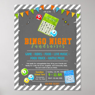 Bewerkbare bingo fondsenwervingsflyer poster
