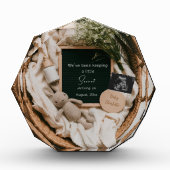 Bewerkbare bio-neutrale zwangerschapsaankondiging fotoblokken (Voorkant)