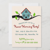 Bewerkbare Birdhouse Warming uitnodiging (Voorkant)