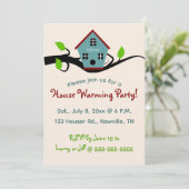 Bewerkbare Birdhouse Warming uitnodiging (Staand voorkant)