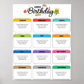 Bewerkbare Birthday Tracker sjabloon Poster (Voorkant)