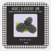 Bewerkbare BlackBerry Jam Vierkante Sticker (Voorkant)
