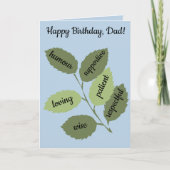 Bewerkbare bladeren Gelukkige Verjaardag Kaart (Voorkant)