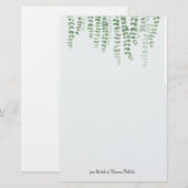 Bewerkbare bladeren uit een hangende mand briefpapier (Voorkant / Achterkant)