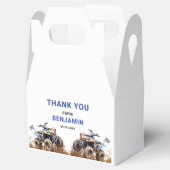 Bewerkbare blauwe ATV Wieler Bike Verjaardag Gable Bedankdoosjes (Geopend)