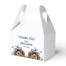 Bewerkbare blauwe ATV Wieler Bike Verjaardag Gable