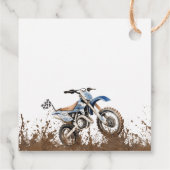 Bewerkbare blauwe ATV wieler fiets verjaardagscirk Bedankjes Labels (Achterkant)