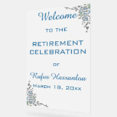 Bewerkbare Blauwe Bloemen Viering Acryl Bord (Hoek)