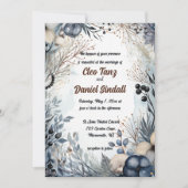 Bewerkbare blauwe bloementuin kaart (Voorkant)