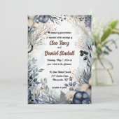 Bewerkbare blauwe bloementuin kaart (Staand voorkant)