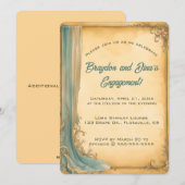 Bewerkbare blauwe draf en bloemen kaart (Voorkant / Achterkant)