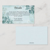Bewerkbare blauwe pastel laat details van de bruil informatiekaartje (Voorkant / Achterkant)