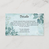 Bewerkbare blauwe pastel laat details van de bruil informatiekaartje (Voorkant)