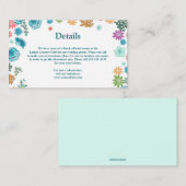 Bewerkbare Blauwe Rozen Details van de bruiloft Informatiekaartje (Voorkant / Achterkant)