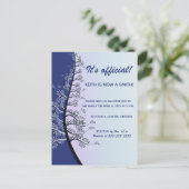 Bewerkbare blauwe stamboom adoptieviering uitnodiging briefkaart (Staand voorkant)