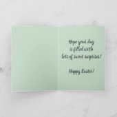 Bewerkbare blauwe vrachtwagen Bunny en Easter Eggs Kaart (Binnen)