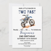 Bewerkbare Blauwe Vuilfiets 2e Verjaardag Uitnodig Kaart (Voorkant)