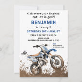 Bewerkbare Blauwe Vuilfiets Verjaardag Uitnodiging (Voorkant)