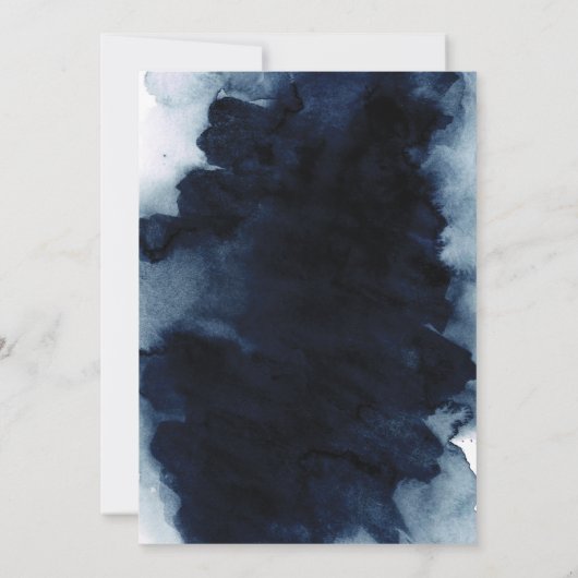 Bewerkbare Blauwe Waterverf Eerste Heilige Communi Kaart (Achterkant)