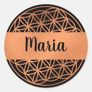 Bewerkbare bloem van het leven sacred geometry sti ronde sticker