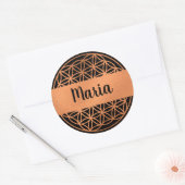 Bewerkbare bloem van het leven sacred geometry sti ronde sticker (Envelop)