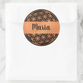 Bewerkbare bloem van het leven sacred geometry sti ronde sticker (Tas)