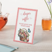 Bewerkbare Bloemen Apple Luier Raffle Tafelteken Reclamebord Met Voetstuk (Insitu)