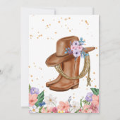 Bewerkbare Bloemen Cowgirl Paard Verjaardag Kaart (Achterkant)